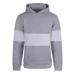Front Row Mens Heavyweight Panelled Hoodie / Heather Grey